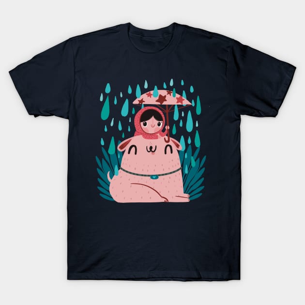 Friends under the rain T-Shirt by Mjdaluz